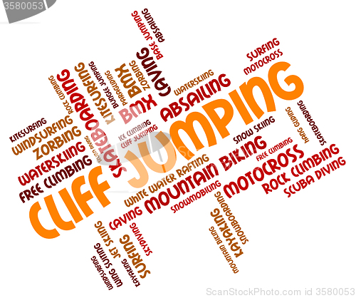 Image of Cliff Jumping Shows High Wordcloud And Words