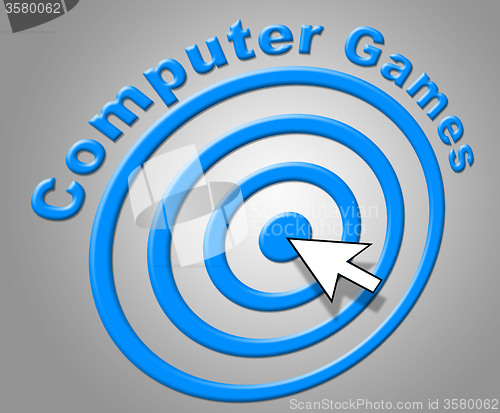 Image of Computer Games Represents Www Online And Pc