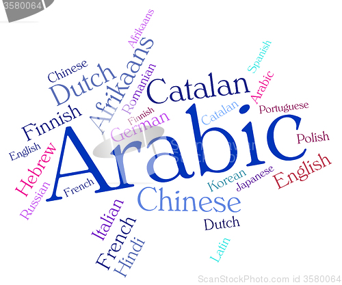 Image of Arabic Language Shows Text Words And Translate