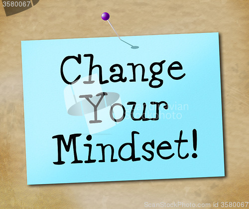 Image of Change Your Mindset Represents Think About It And Reflect