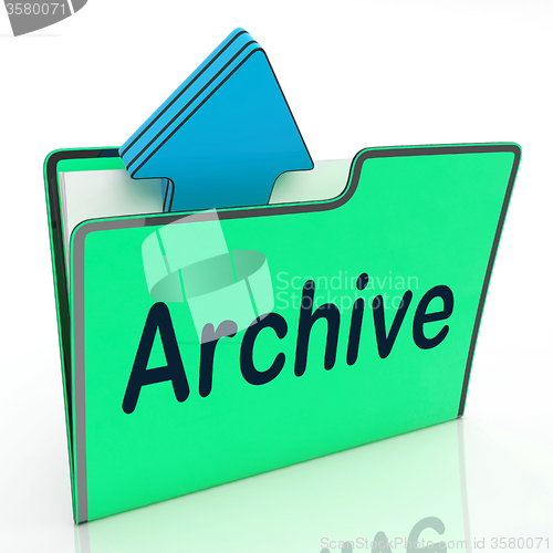 Image of Archive File Means Cloud Storage And Network