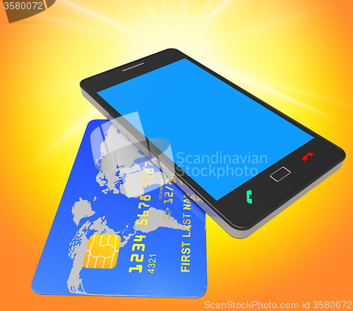 Image of Credit Card Online Means World Wide Web And Banking