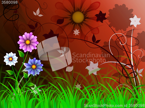 Image of Flowers Background Means Petals Shoots And Growing\r