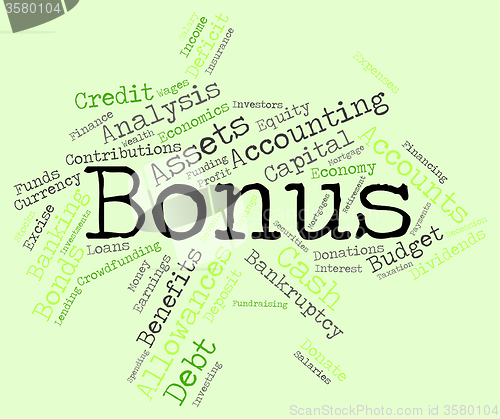 Image of Bonus Word Shows Wordcloud Words And Extra