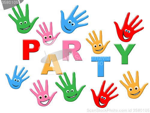 Image of Handprints Party Represents Childhood Celebrations And Celebrate