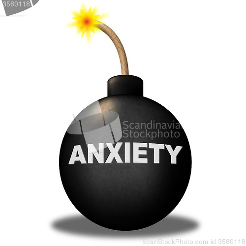 Image of Anxiety Warning Indicates Concern Uneasiness And Alert