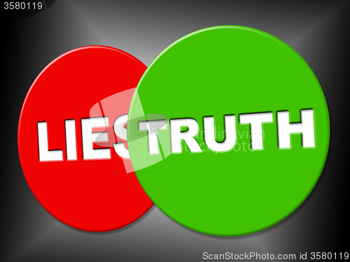 Image of Truth Sign Indicates No Lie And Correct