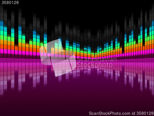 Image of Purple Soundwaves Background Shows DJ Music And Songs\r
