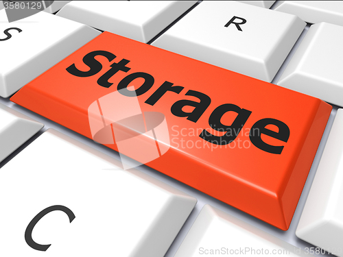 Image of Data Storage Indicates Hard Drive And Archive