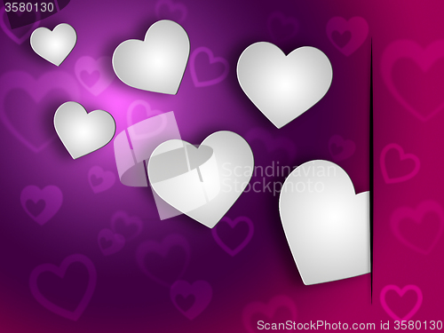 Image of Background Hearts Shows Valentines Day And Abstract
