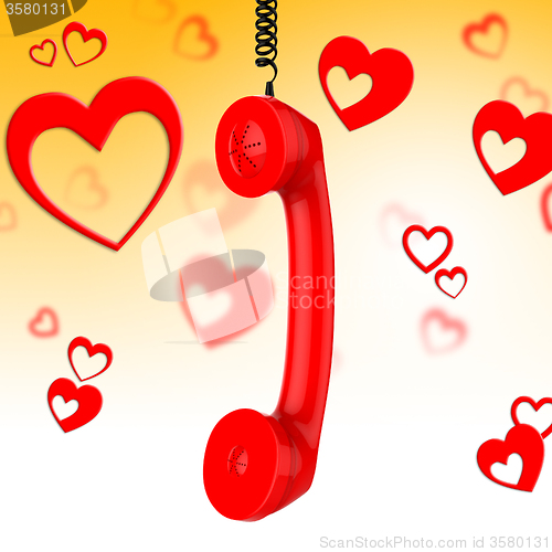 Image of Romantic Call Represents Conversation Fondness And Discussion