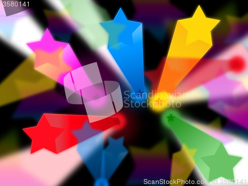 Image of Colorful Stars Background Shows Beams Celestial And Heavens\r