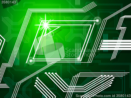 Image of Green Lines Background Shows Telecommunications And Data Pathway