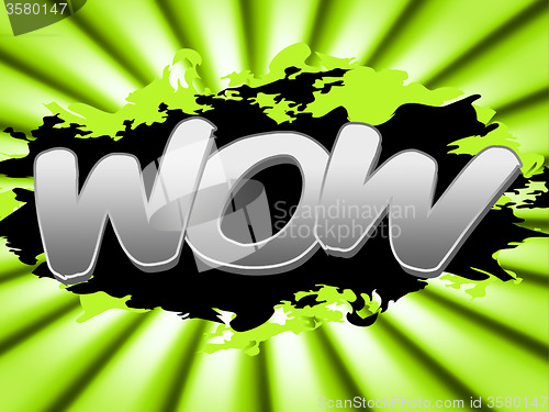 Image of Wow Sign Shows Amazed Message And Shock