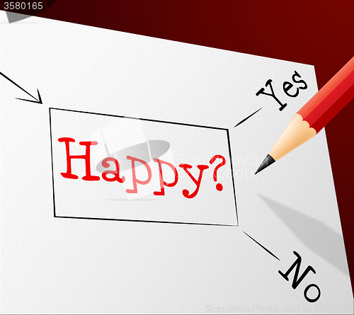 Image of Happy Choice Represents Joy Cheerful And Alternative