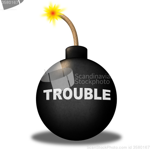 Image of Trouble Alert Means Stumbling Block And Advisory