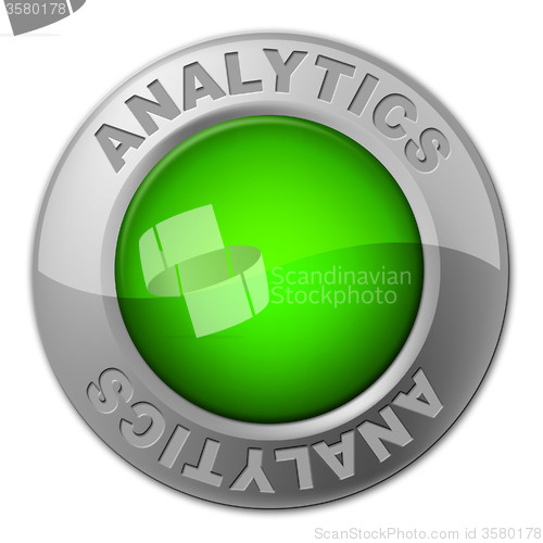 Image of Analytics Button Means Info Collecting And Measuring