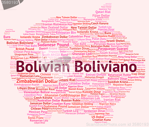 Image of Bolivian Boliviano Indicates Exchange Rate And Banknotes
