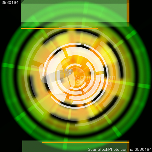 Image of Green Disc Background Shows LP Circles And Rectangles\r