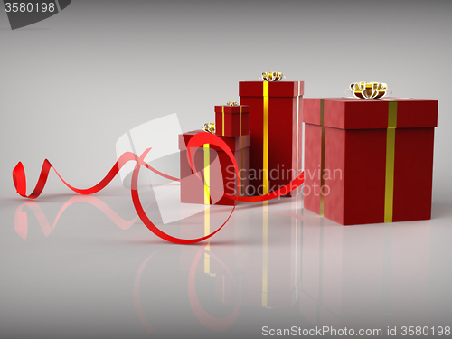 Image of Celebration Giftboxes Shows Gift-Box Greeting And Wrapped