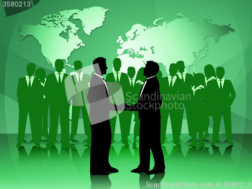 Image of World Map Means Group Of People And Businessmen