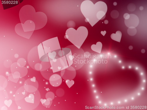 Image of Hearts Glow Represents Valentines Day And Background