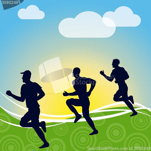 Image of Exercise Jogging Represents Get Fit And Fitness