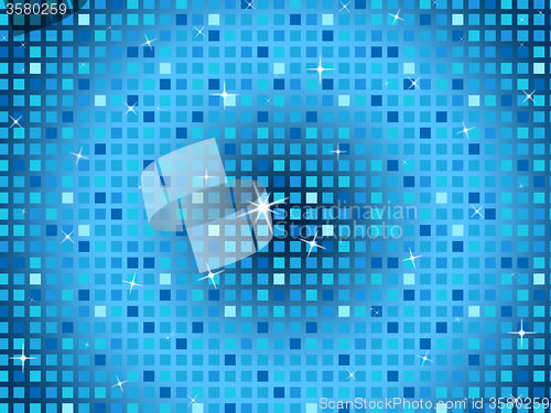 Image of Blue Squares Background Shows Light Glinting And Celebration\r