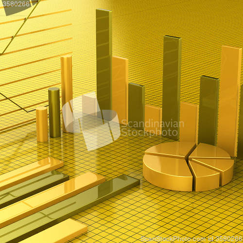 Image of Business Report Shows Financial Infochart And Graphs