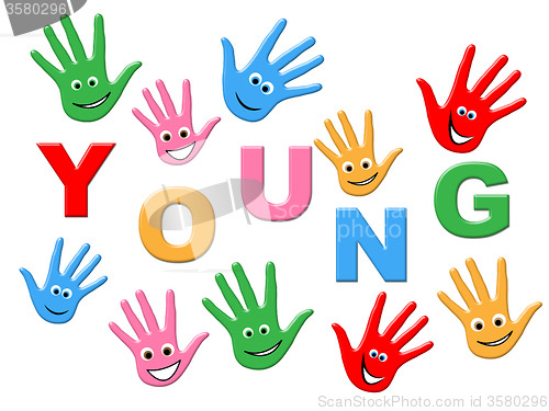 Image of Young Handprints Indicates Kids Youth And Painted