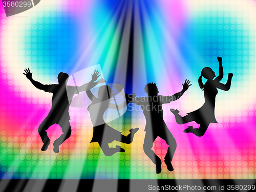 Image of Jumping Joy Represents Light Burst And Happy