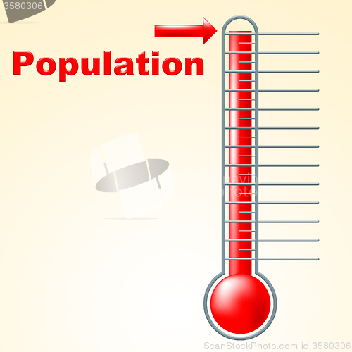 Image of Thermometer Population Shows Thermostat Celsius And Temperature