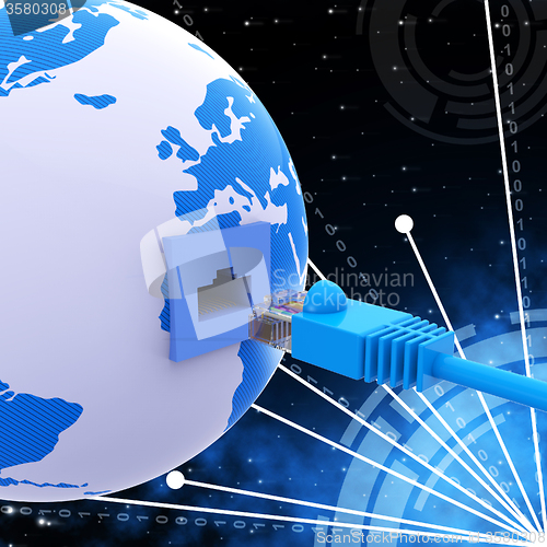 Image of Worldwide Connection Means Network Server And Computer
