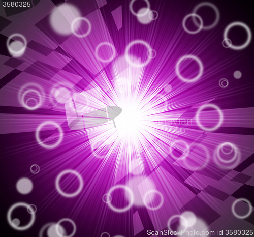 Image of Brightness Background Shows Dazzling Beams And Circles\r