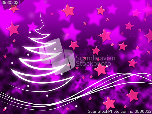 Image of Purple Stars Background Means Night Sky And Zigzag\r