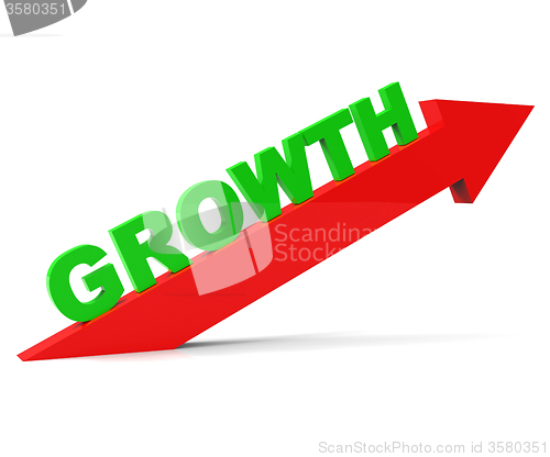 Image of Increase Growth Indicates Rising Advance And Arrow