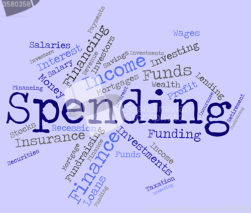 Image of Spending Word Shows Shopping Words And Bought