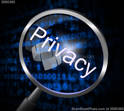 Image of Privacy Magnifier Means Confidential Restricted And Search