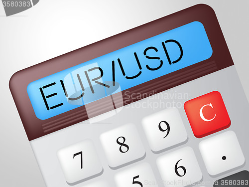 Image of Eur Usd Calculator Indicates Exchange Rate And American