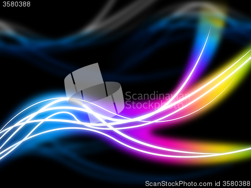 Image of Flourescent Swirls Background Shows Colorful Pattern In Dark\r