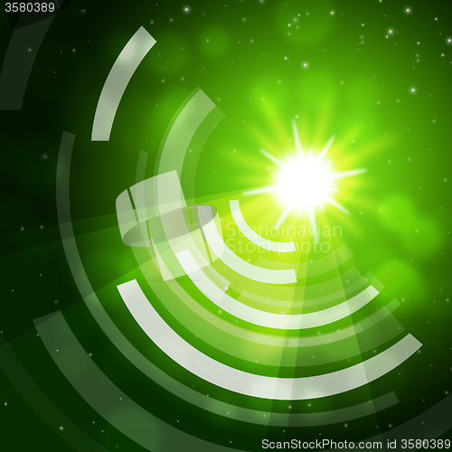 Image of Green Sun Background Means Giving Offf Frequencies\r