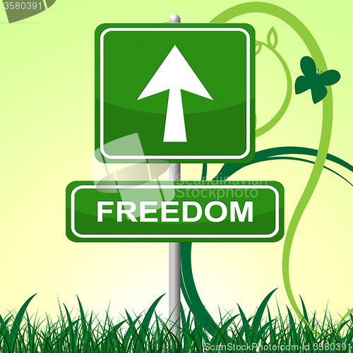 Image of Freedom Sign Means Break Out And Display