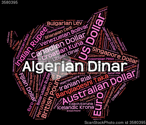 Image of Algerian Dinar Means Worldwide Trading And Banknote