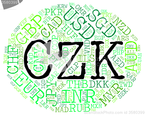 Image of Czk Currency Indicates Worldwide Trading And Coinage