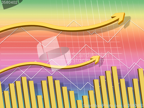 Image of Yellow Arrows Background Shows Up Increase And Data\r