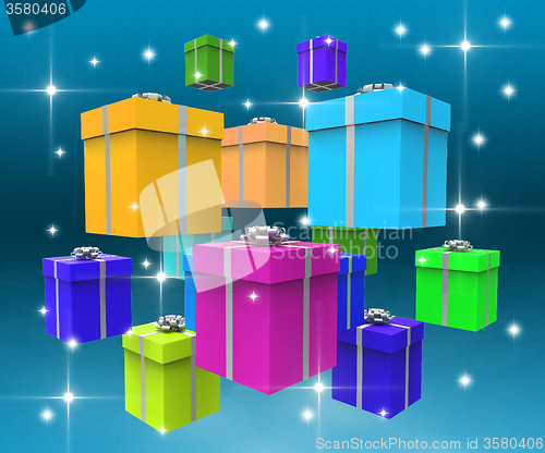 Image of Celebration Giftboxes Indicates Fun Surprise And Surprises
