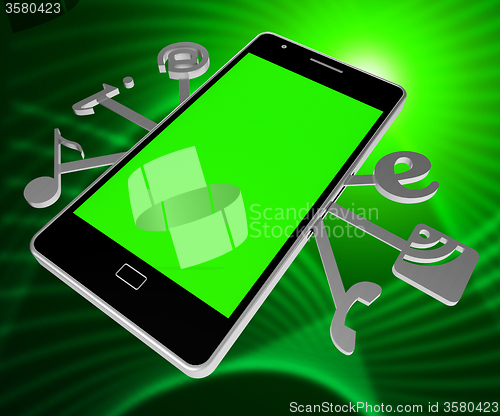 Image of Social Media Phone Shows World Wide Web And Cellphone
