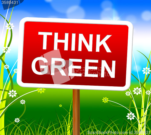 Image of Think Green Shows Earth Day And About