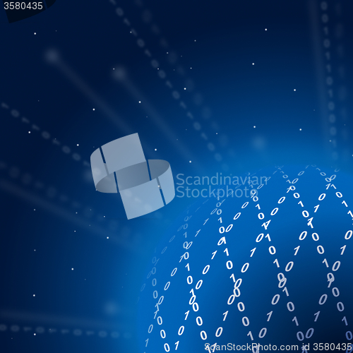 Image of Zero One Background Shows Internet Connecting And Network\r