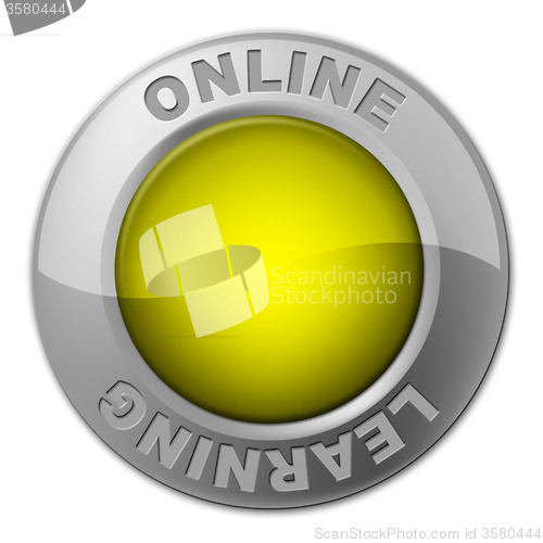 Image of Online Button Represents World Wide Web And Knob